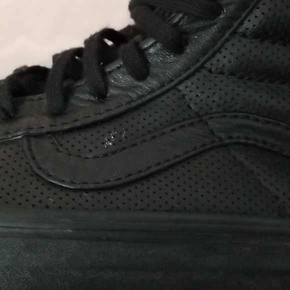 Vans SK8 Hi Slim Zip Perf Leather W7 M5.5 Black - Picture 8 of 9